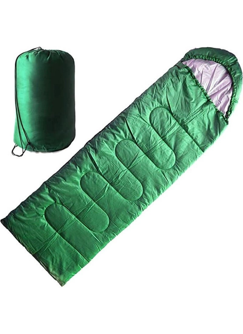 Plain HOOD190+30CM)X75 Green 5/15° Sleeping Bag
