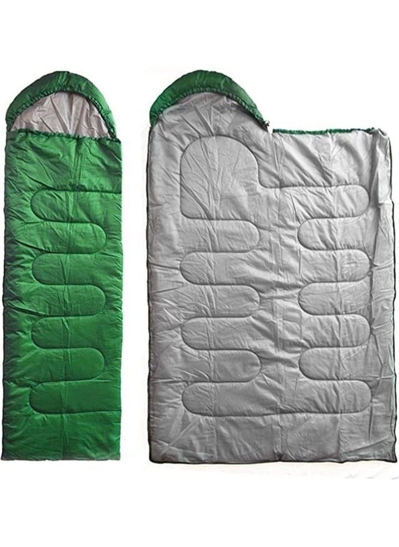 Plain HOOD190+30CM)X75 Green 5/15° Sleeping Bag