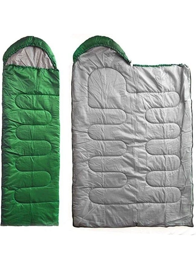 Plain HOOD190+30CM)X75 Green 5/15° Sleeping Bag