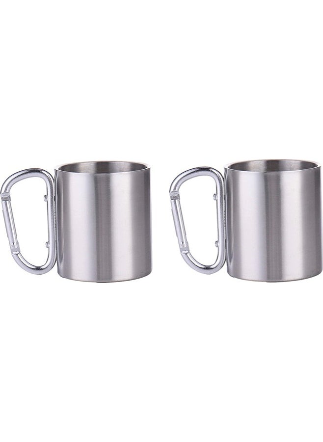 Pack of 2 Karamina 180 ml. Double Layer Steel Camping Mug cin230