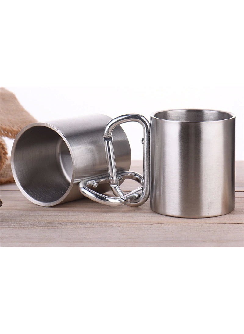 Pack of 2 Karamina 180 ml. Double Layer Steel Camping Mug cin230