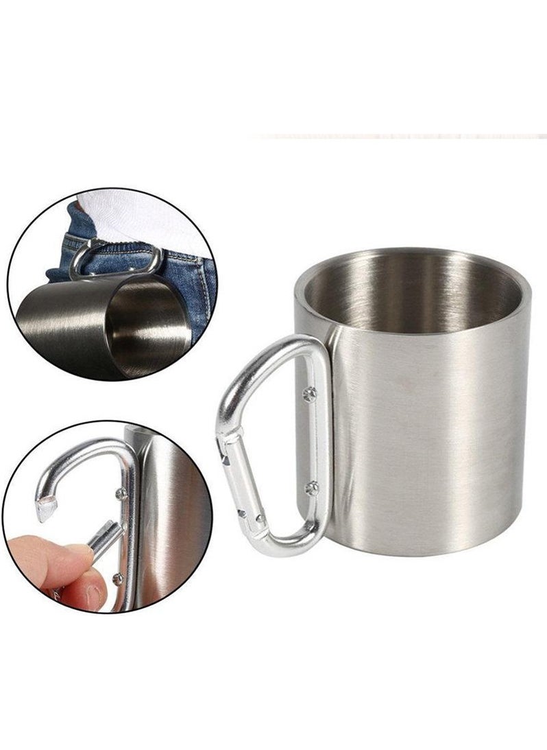 Pack of 2 Karamina 180 ml. Double Layer Steel Camping Mug cin230
