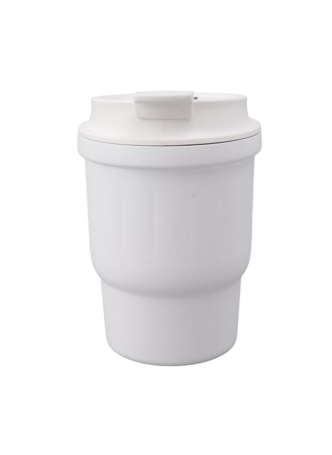 Metal Coffee Mug 450ml White Food Grade Silicone Double Layer Anti Slip Stainless Steel Mug for Camping Travel Car