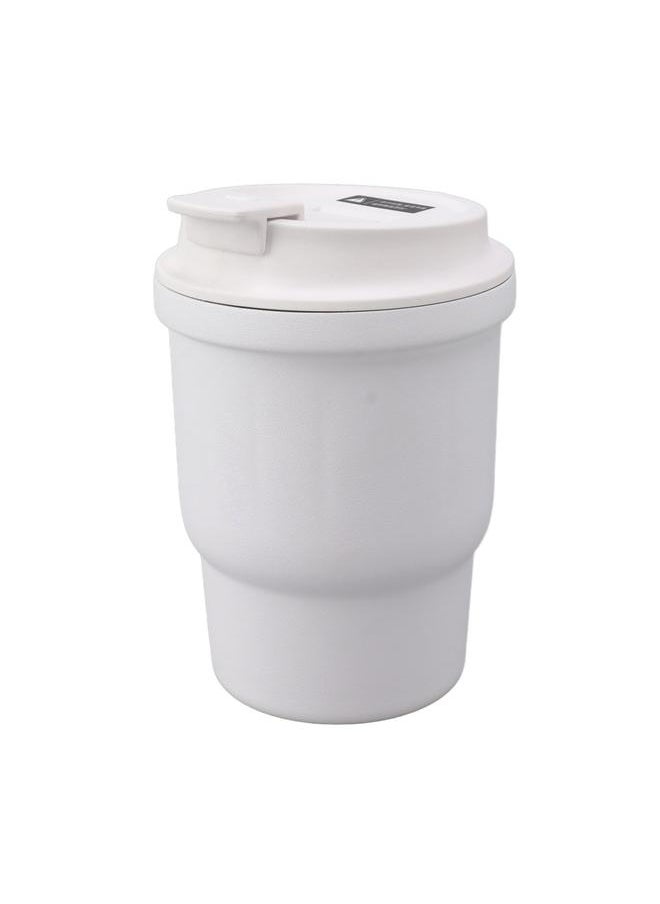Metal Coffee Mug 450ml White Food Grade Silicone Double Layer Anti Slip Stainless Steel Mug for Camping Travel Car
