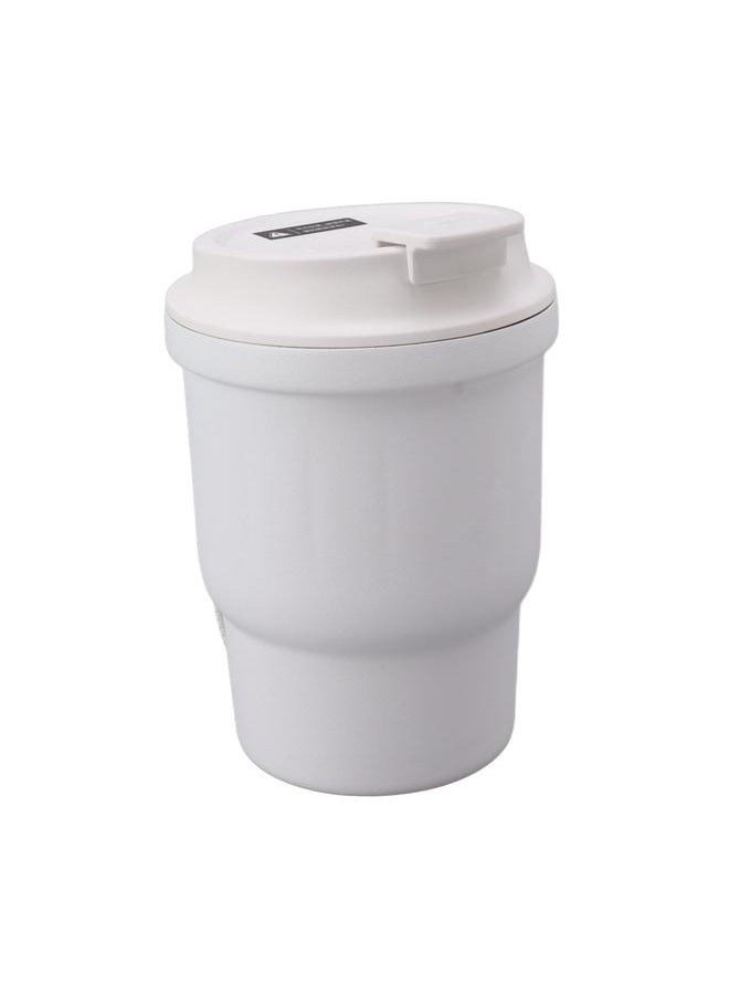 Metal Coffee Mug 450ml White Food Grade Silicone Double Layer Anti Slip Stainless Steel Mug for Camping Travel Car