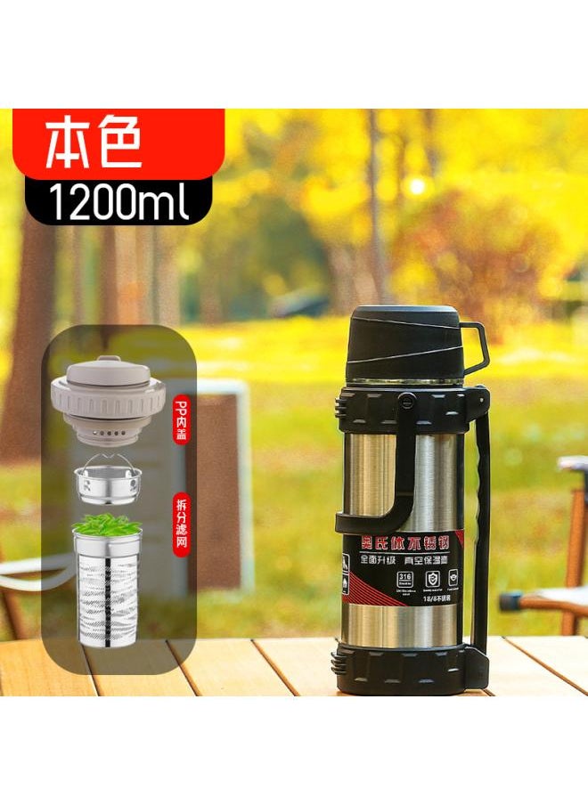 3 6 Stainless Steel Large Capacity Thermal Pot Construction Site Outdoor Portable Car Travel Pot Thermal Ulation Cup Sports Water Cup
