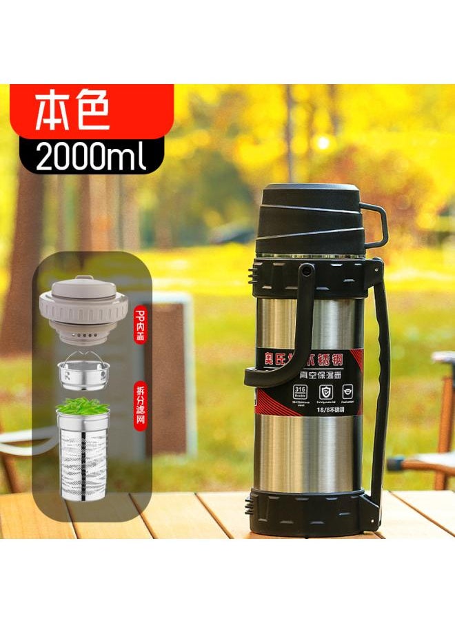 3 6 Stainless Steel Large Capacity Thermal Pot Construction Site Outdoor Portable Car Travel Pot Thermal Ulation Cup Sports Water Cup