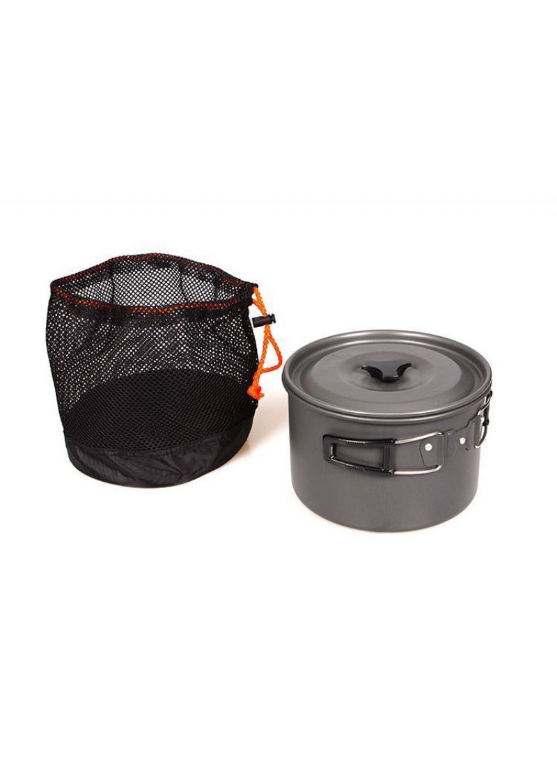 Outdoor Portable Aluminum Oxide Tea Pot Set with Accessories Camping Cooking Utensils DS-308 Combination Stove Kit Large pot and single pot with mesh bag