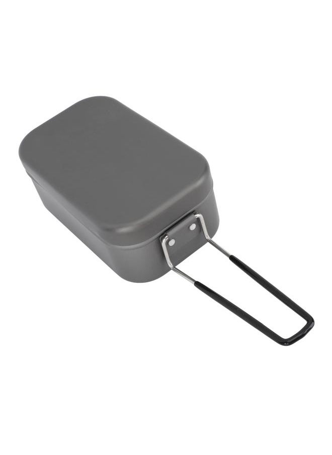 Camping Aluminum Lunch Box with Foldable Handle Lightweight High Temperature Resistance Sealed Portable Lunch Box for Climbing Hard Aluminum