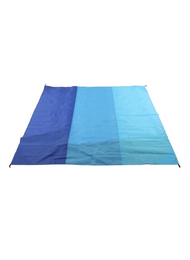 Portable Picnic Mat Waterproof Foldable Fashion Oversized Sand Prevention Beach Mat for Travel Camping Three Combinations of Treasure Blue