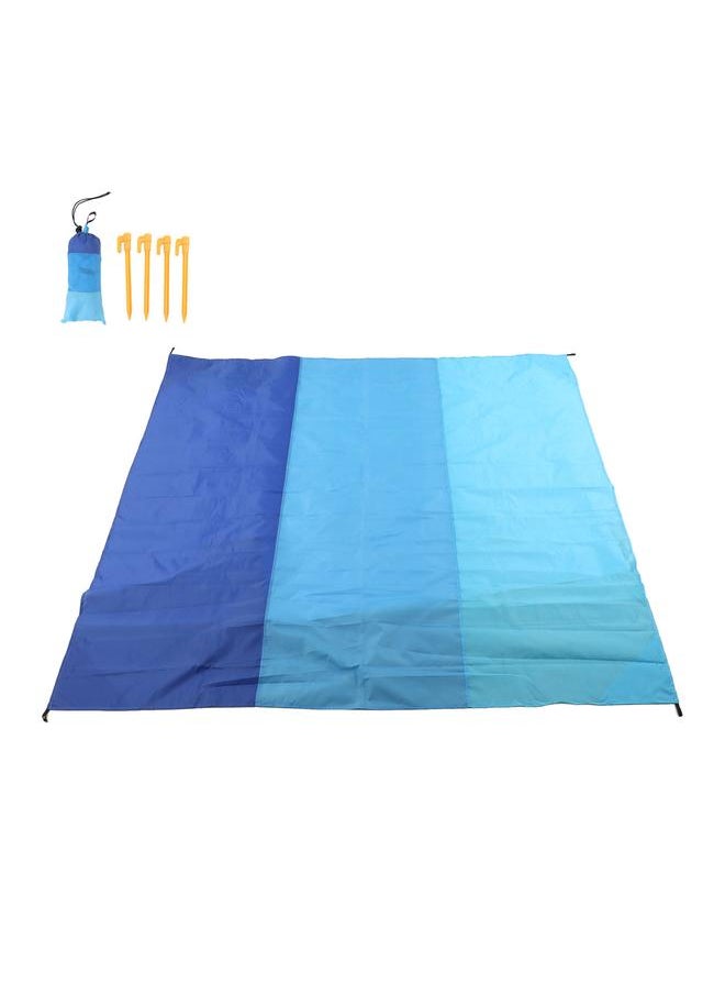 Portable Picnic Mat Waterproof Foldable Fashion Oversized Sand Prevention Beach Mat for Travel Camping Three Combinations of Treasure Blue