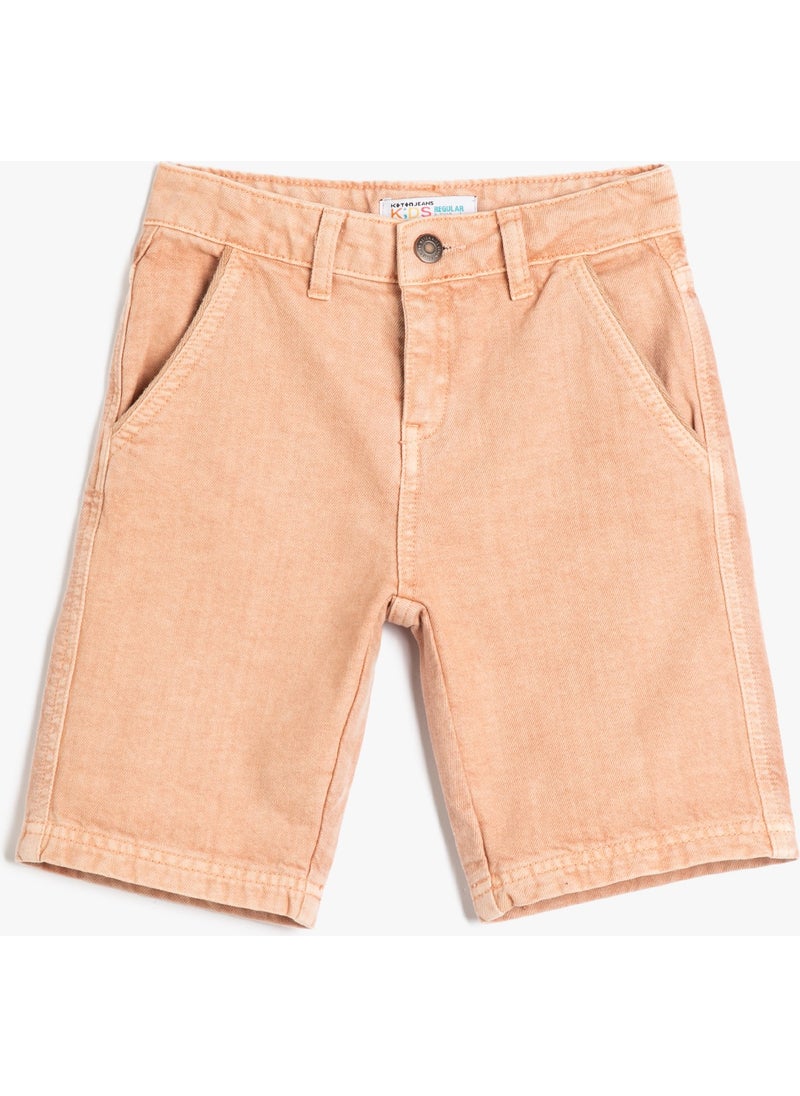 Denim Shorts Pocket Cotton