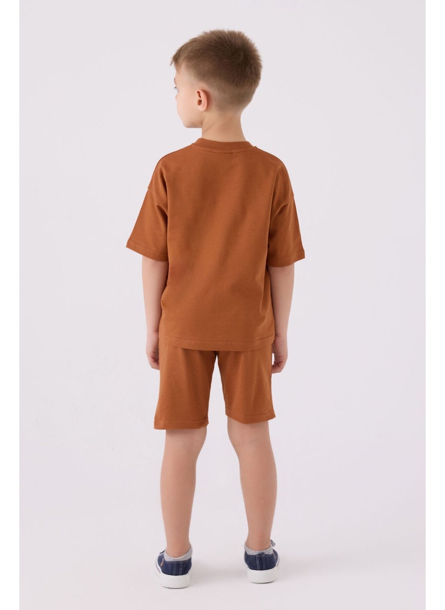 Boys Bermuda Suit Brown