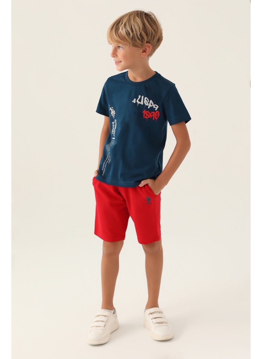 Base. Polo Assn Licensed Clothing Navy Blue Boy's Bermuda Suit