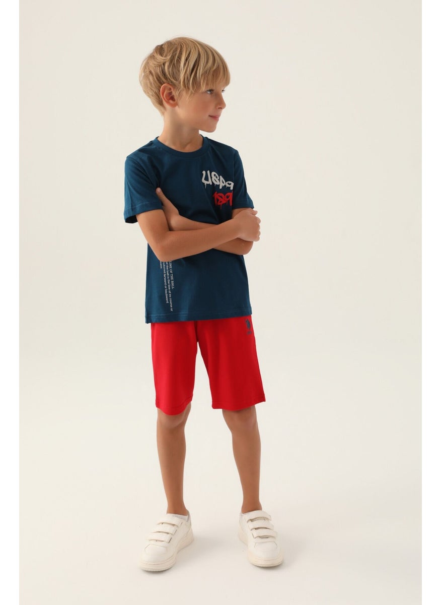 Base. Polo Assn Licensed Clothing Navy Blue Boy's Bermuda Suit