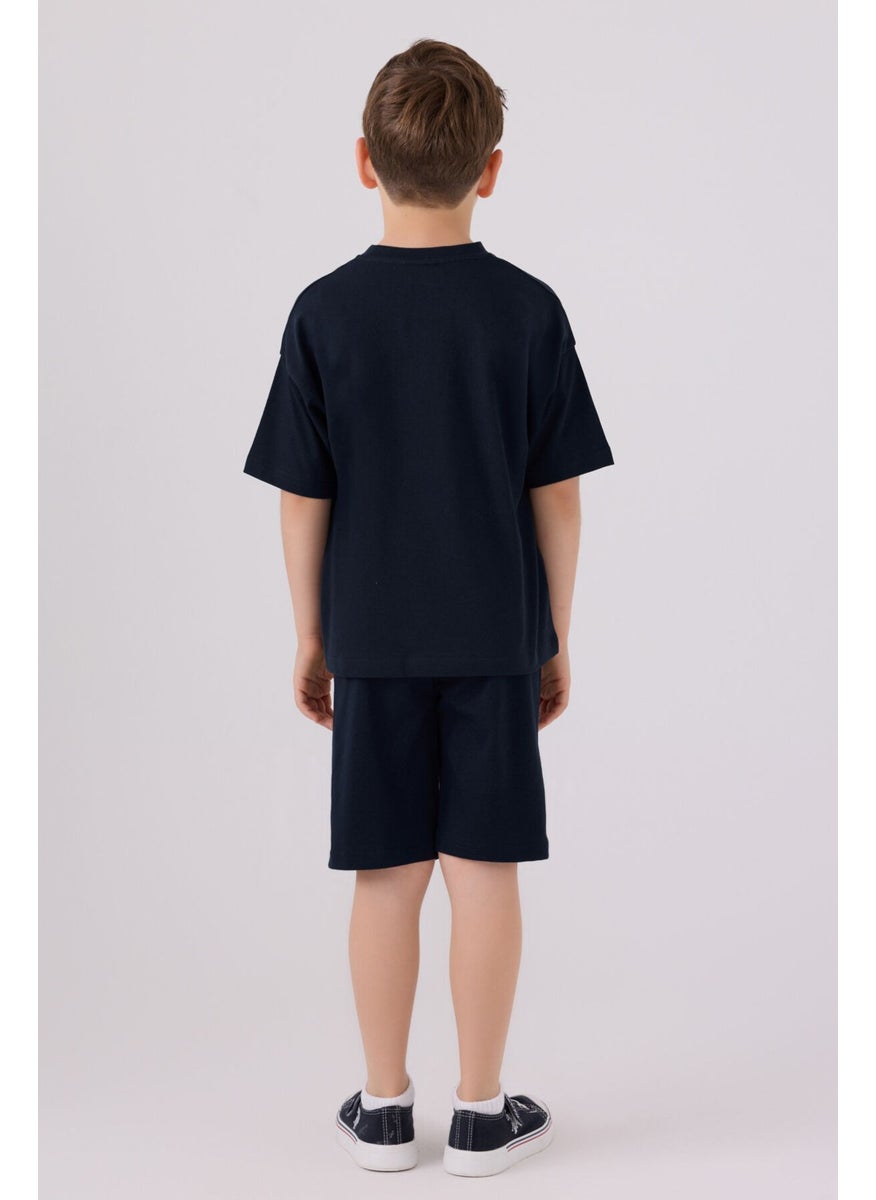 Boys Navy Bermuda Set