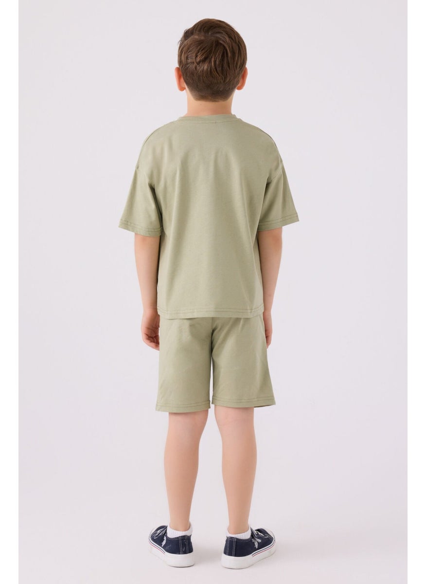 Boys Light Khaki Bermuda Set