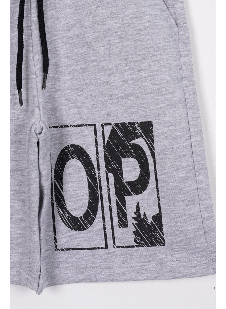 Scop Printed Gray Black Color Boy's Capri