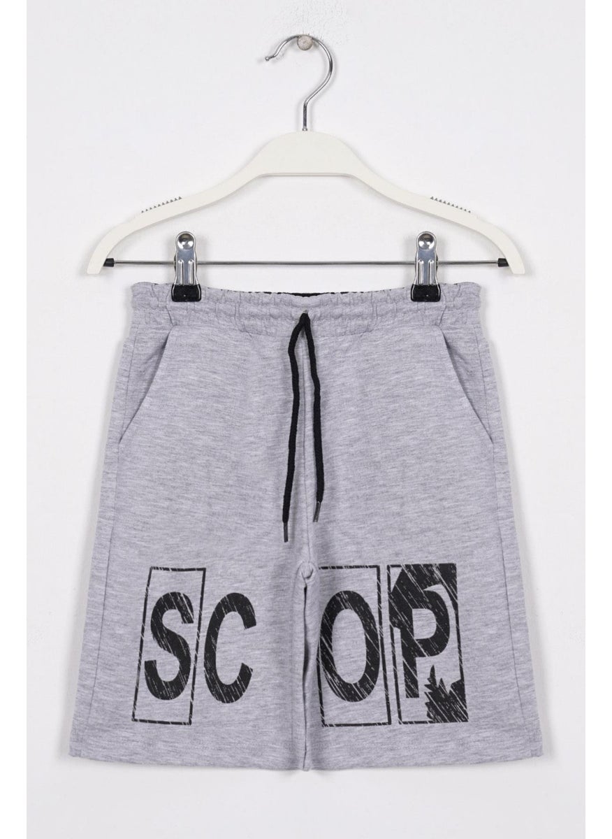 Scop Printed Gray Black Color Boy's Capri