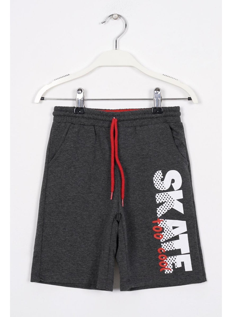 Skate Printed Anthracite Color Boy's Capri