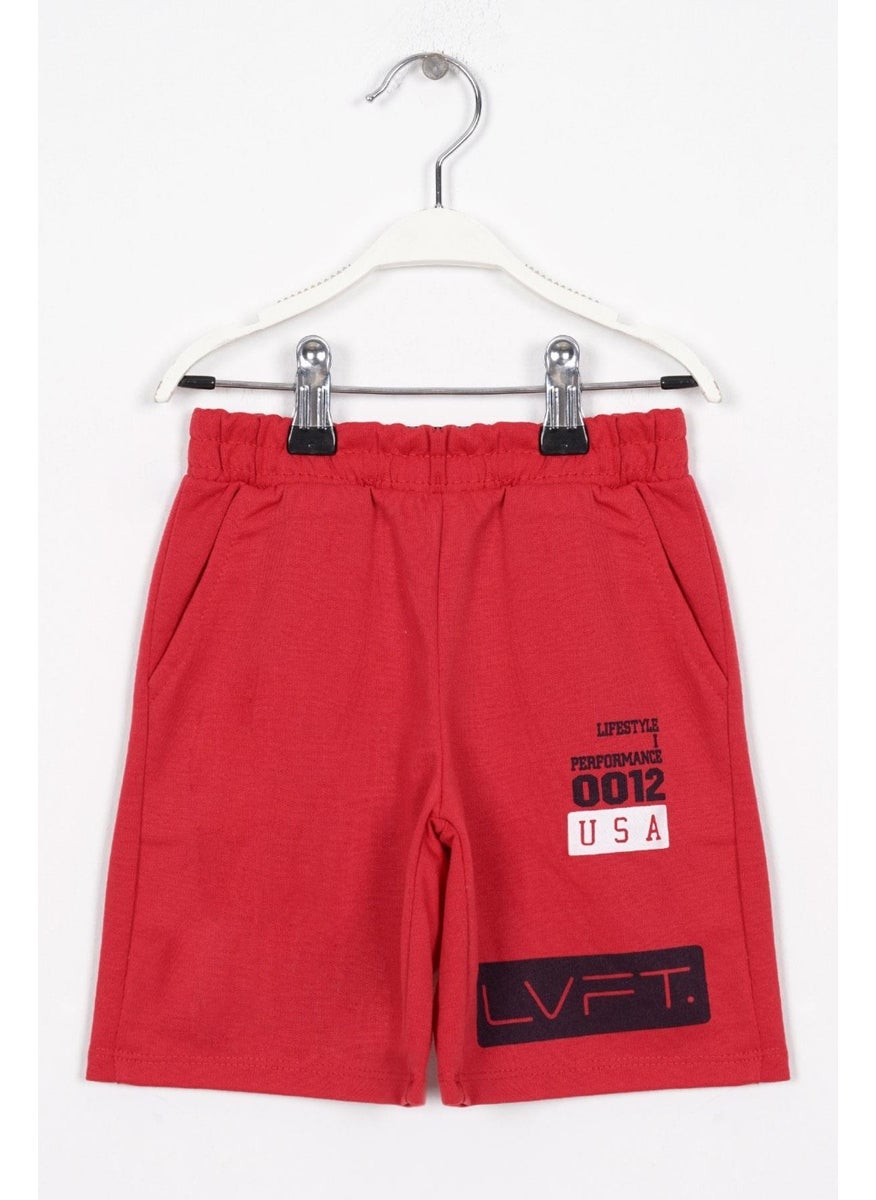 USA Printed Red Color Boy's Capri