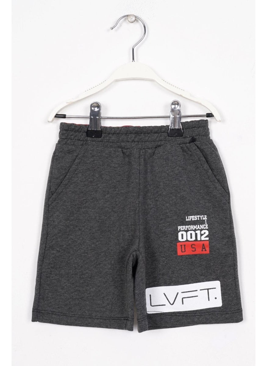 USA Printed Anthracite Color Boy's Capri