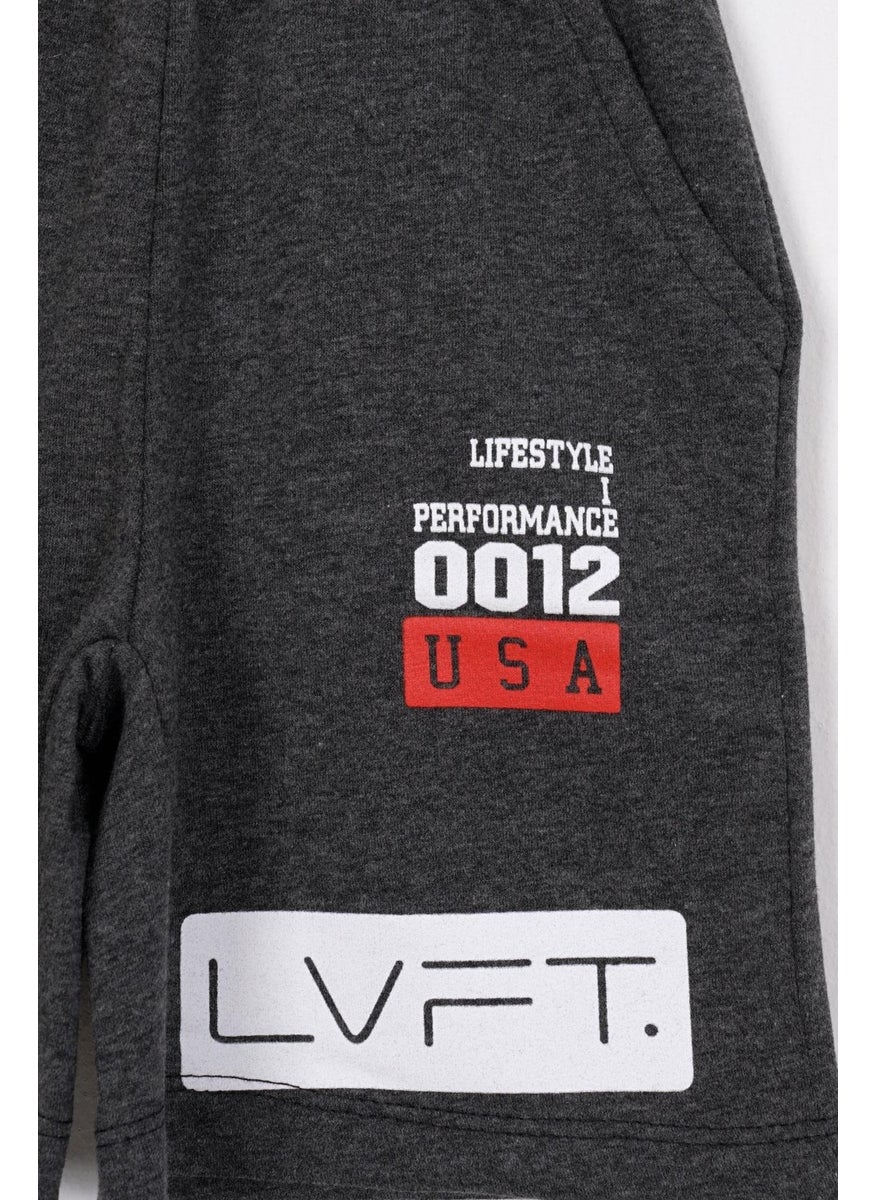 USA Printed Anthracite Color Boy's Capri