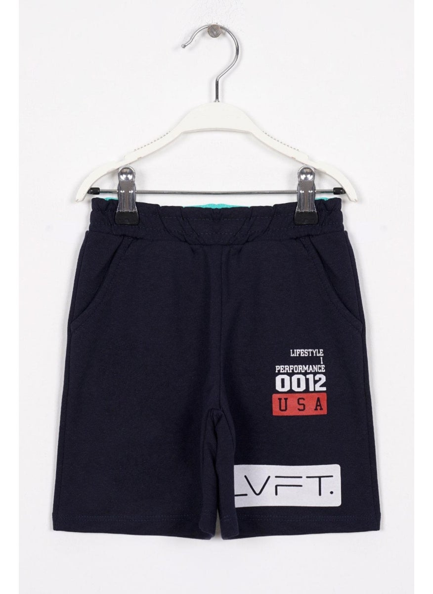 USA Printed Navy Blue Color Boy's Capri