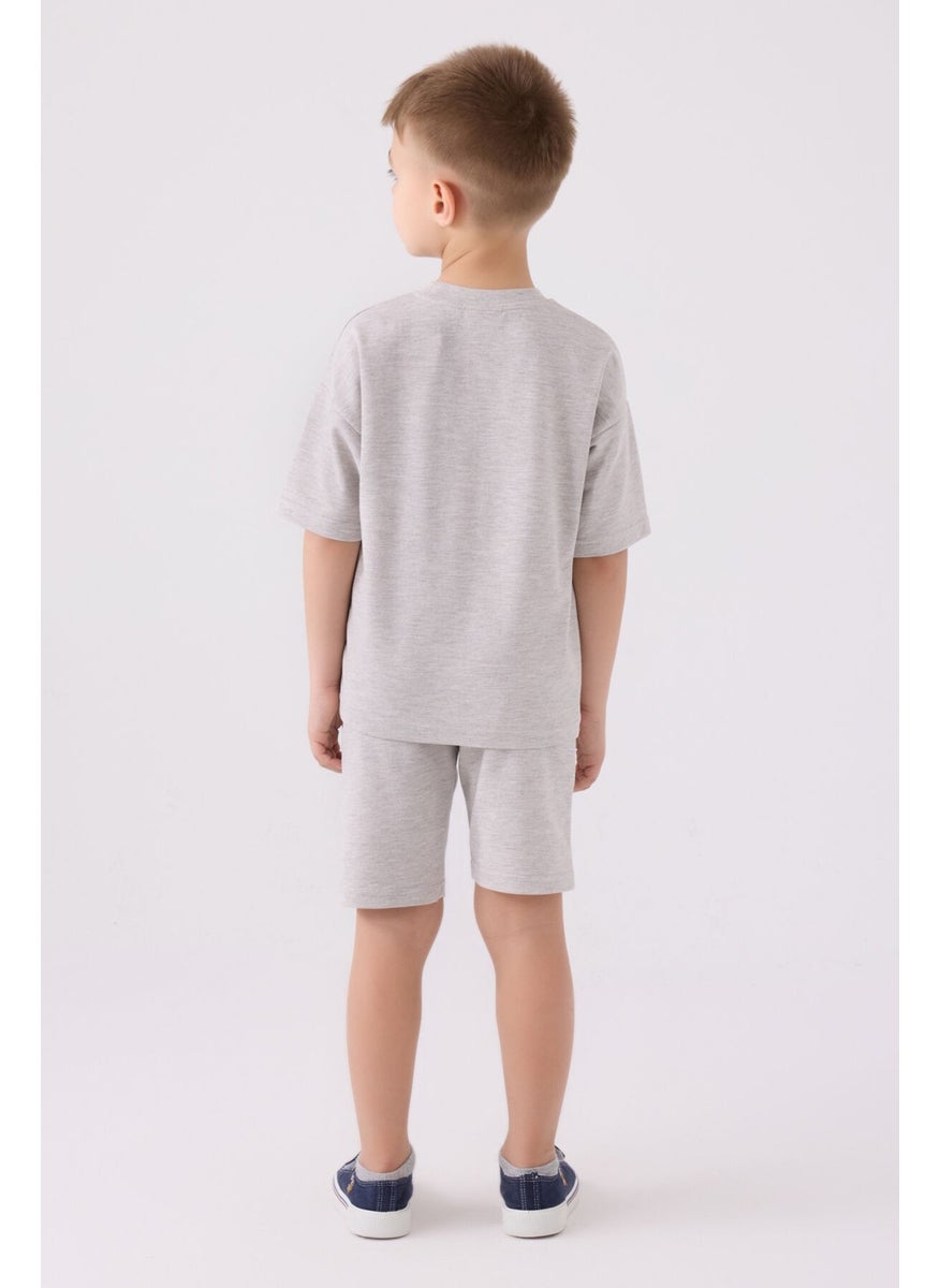 Boy's Bermuda Suit Beige Melange