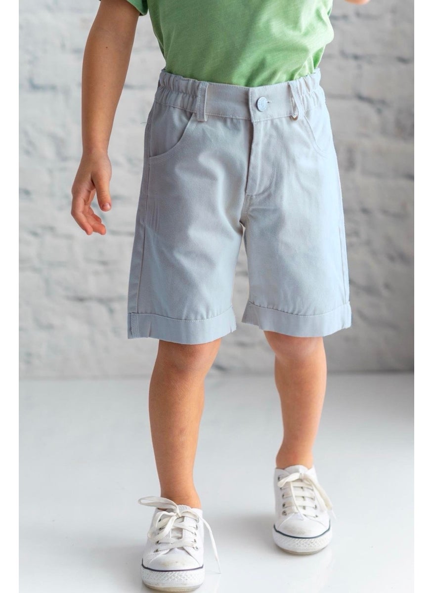 Boy's Gabardine Plain Shorts