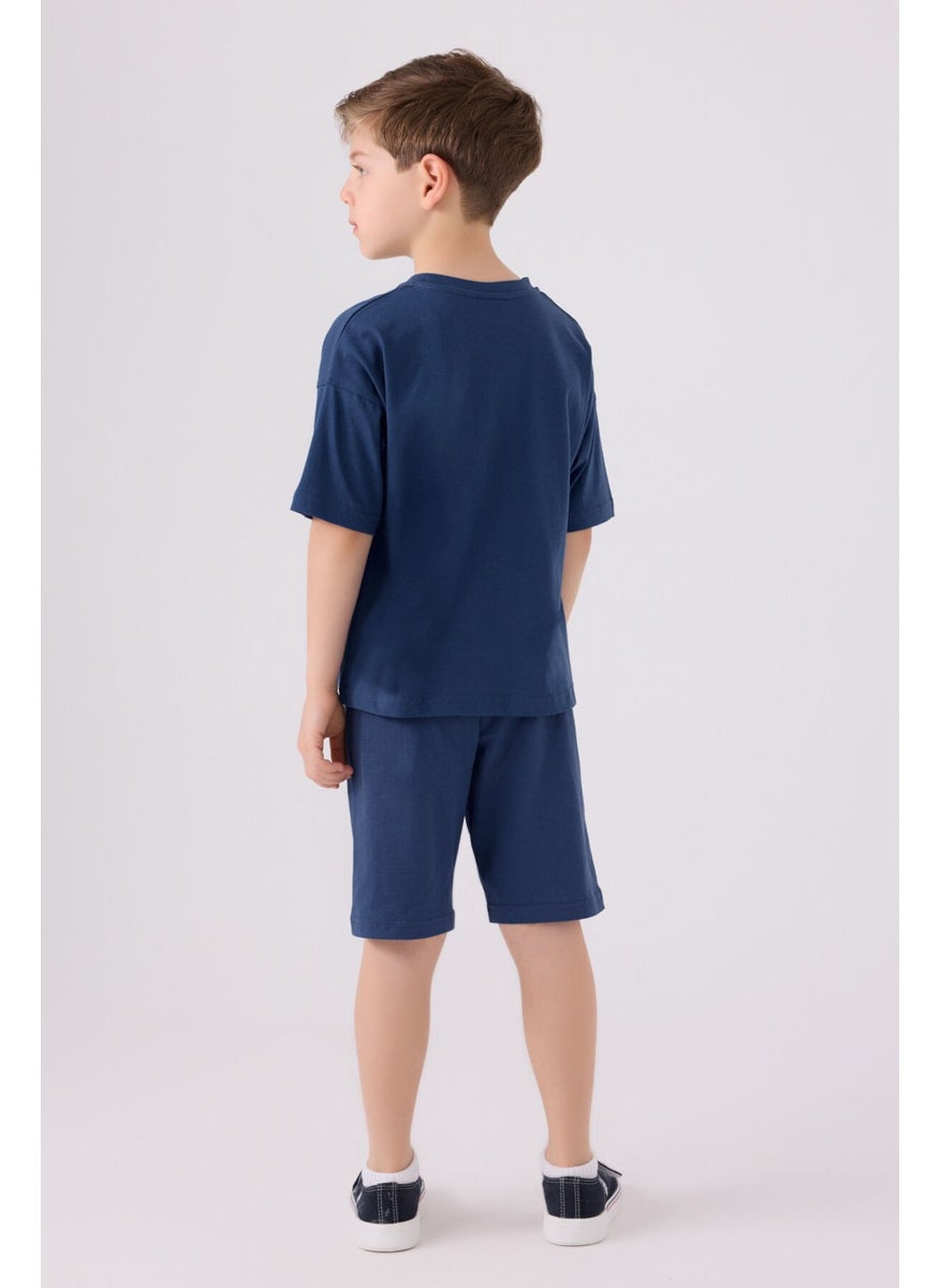 Boys' Petrol Blue Bermuda Set