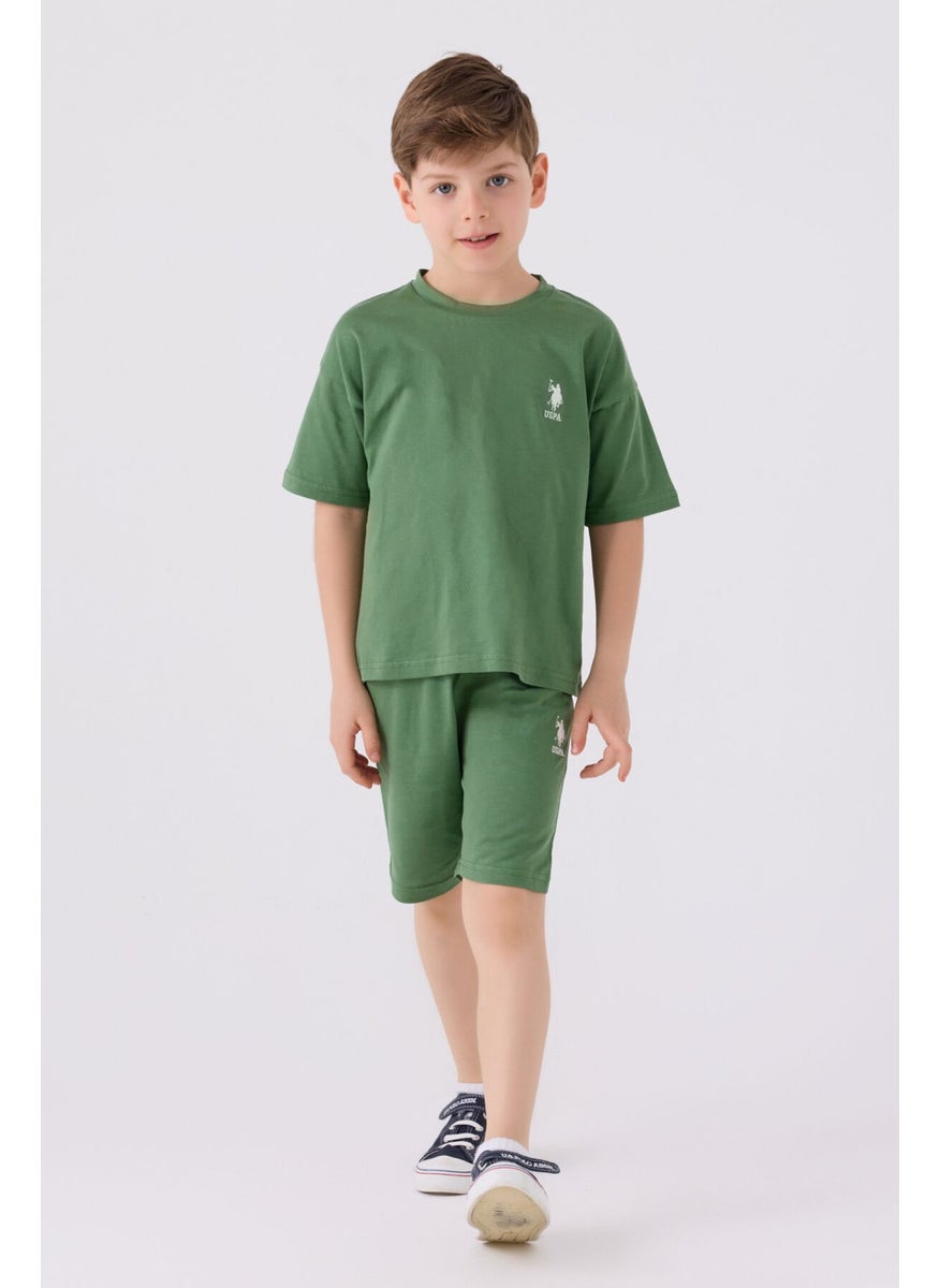 Boys Pine Green Bermuda Set