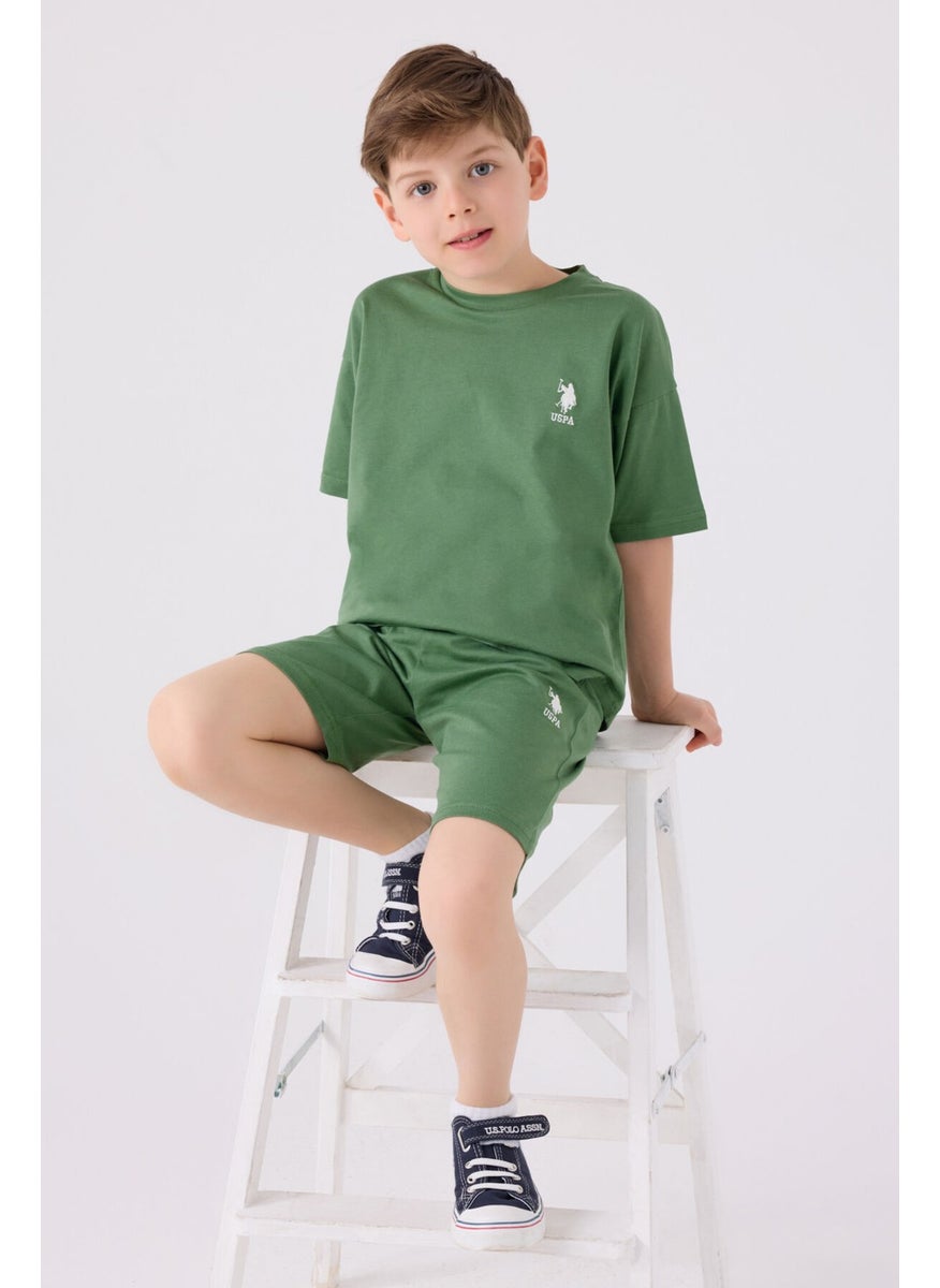 Boys Pine Green Bermuda Set