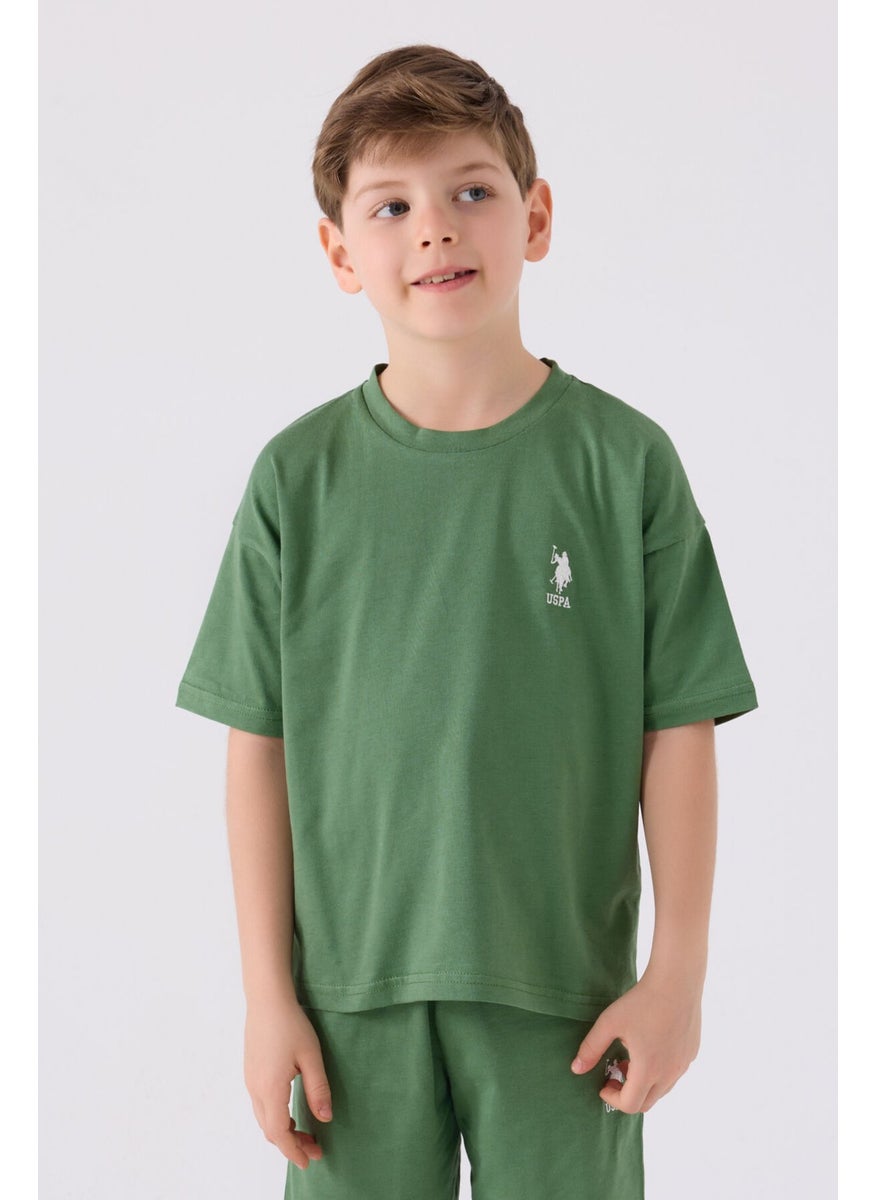 Boys Pine Green Bermuda Set