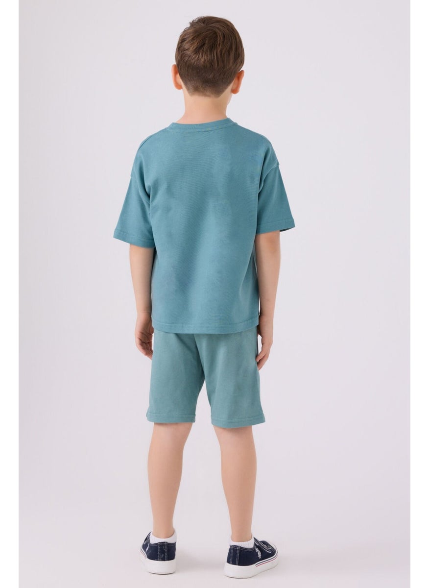 Boys Pastel Green Bermuda Set