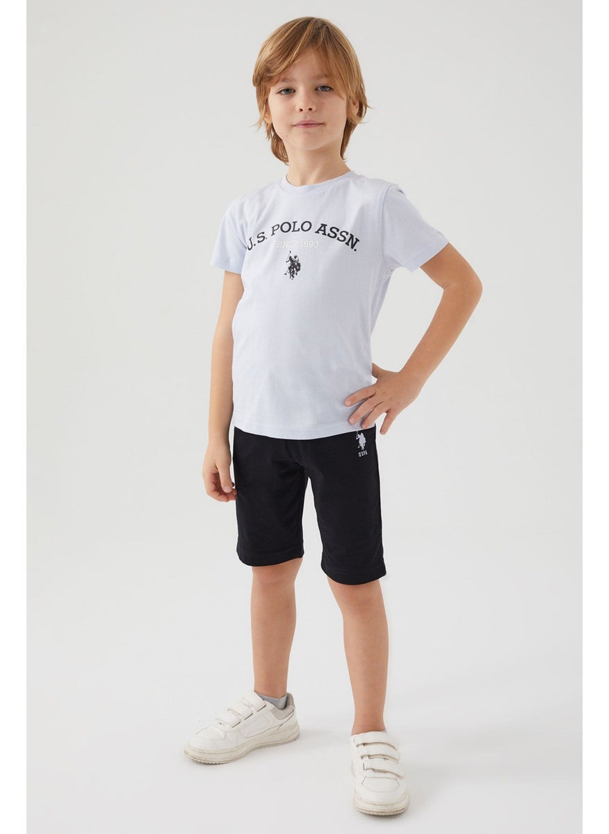 U.S. Polo Assn Stamp Grey Detail Blue Boy's Bermuda Set