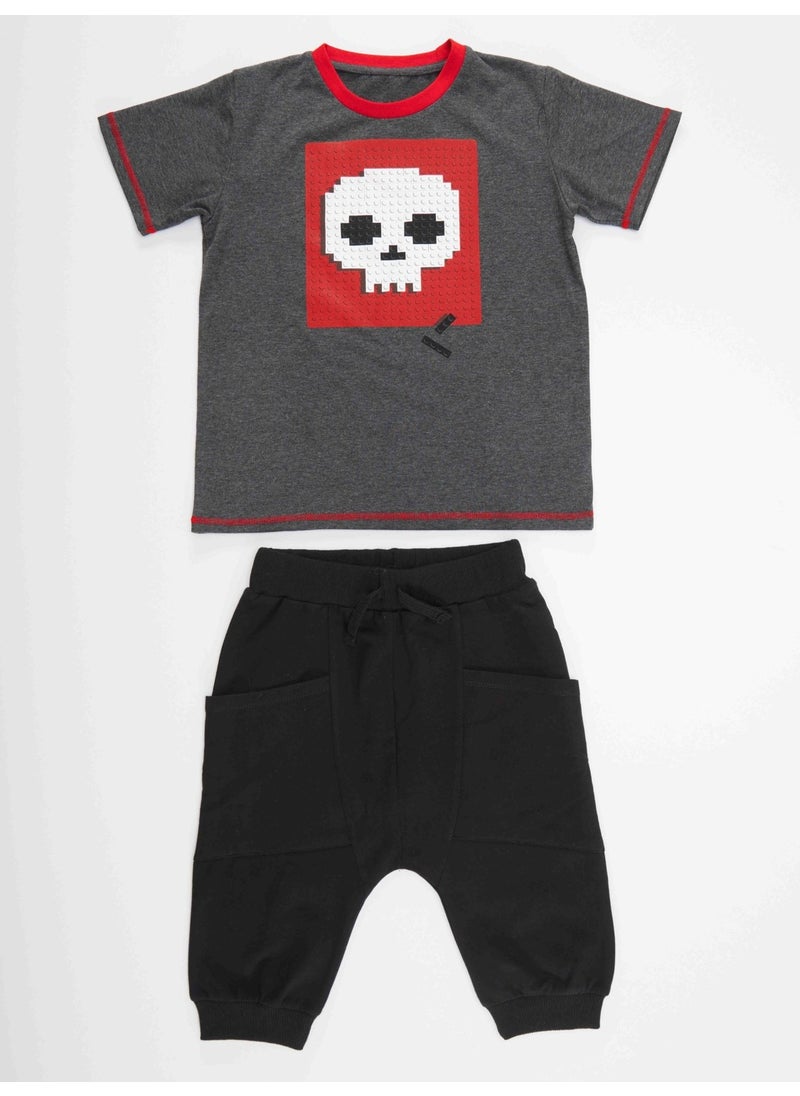 Skull Boy T-Shirt Baggy Capri Set
