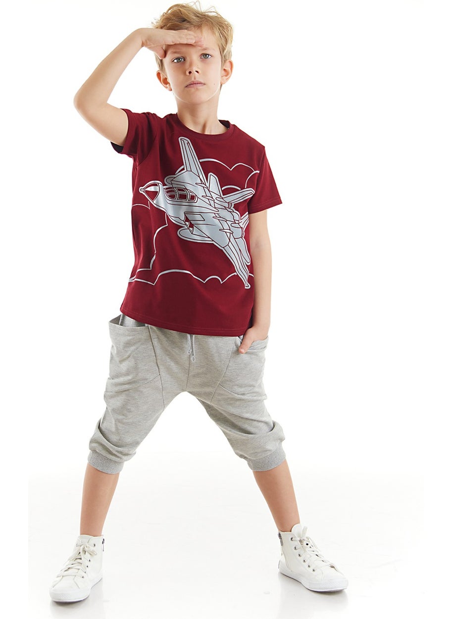 Airplane Boy T-Shirt Baggy Capri Set