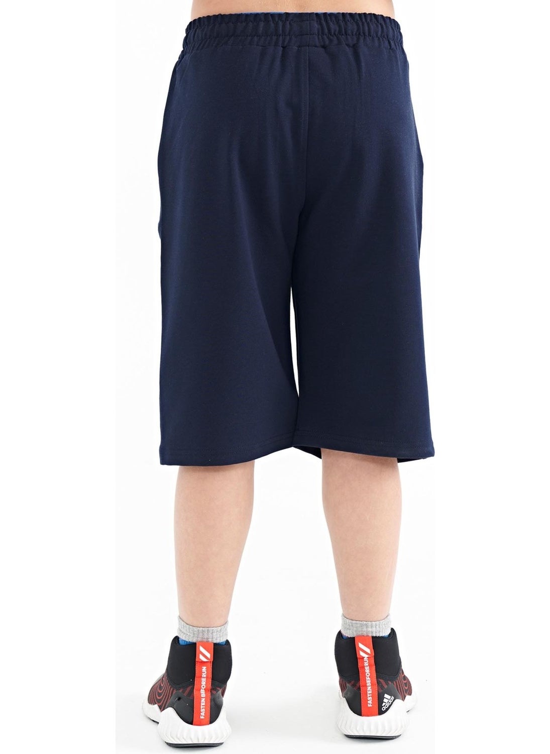 Indigo Printed Detailed Lace-Up Standard Pattern Boy Shorts - 11128
