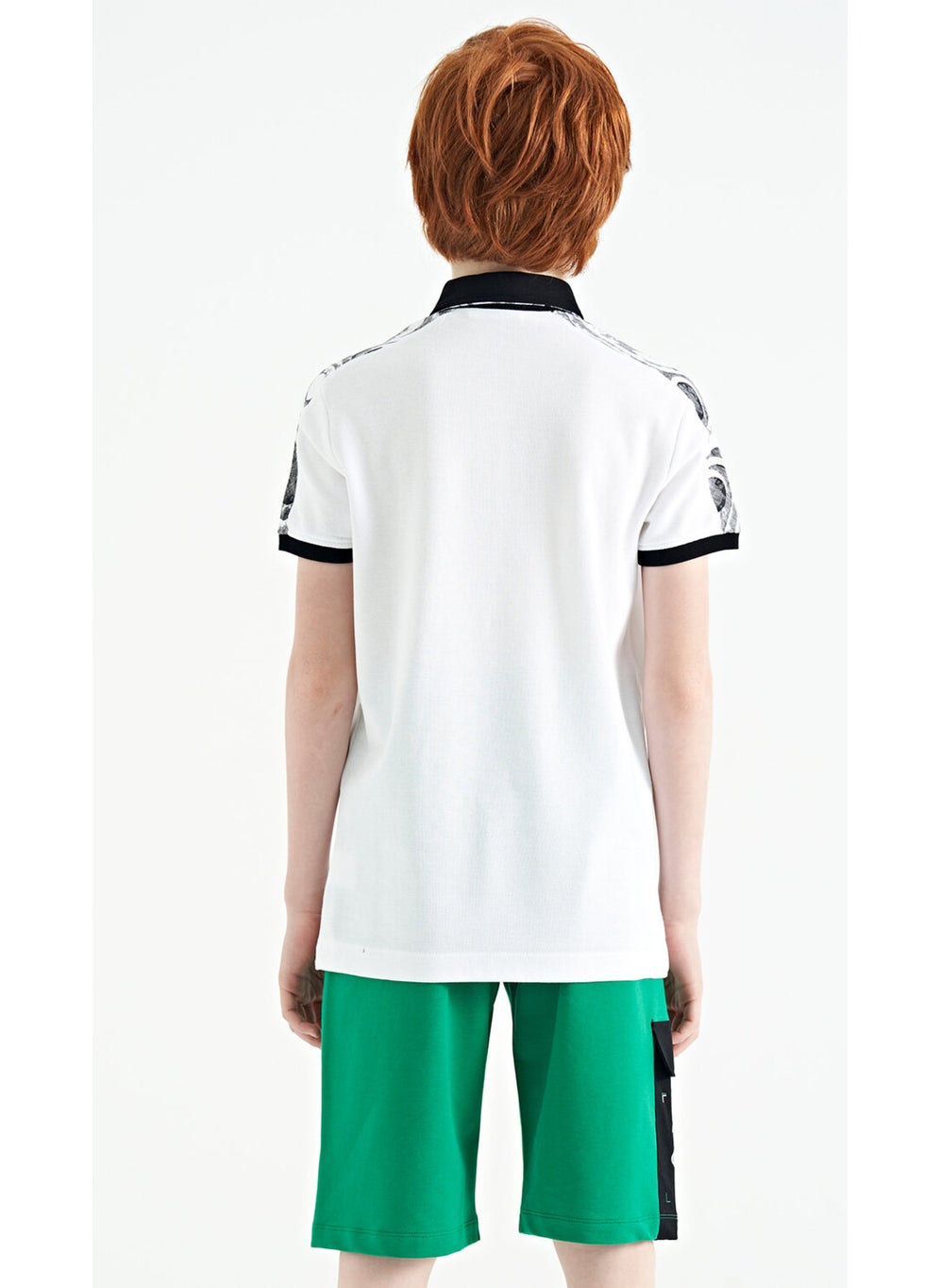 Green Side Pocket Detailed Embroidered Standard Pattern Boy Shorts - 11142
