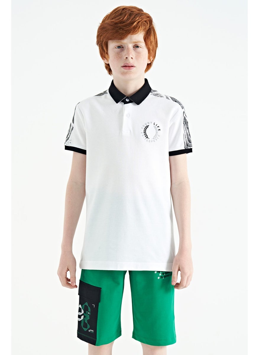 Green Side Pocket Detailed Embroidered Standard Pattern Boy Shorts - 11142