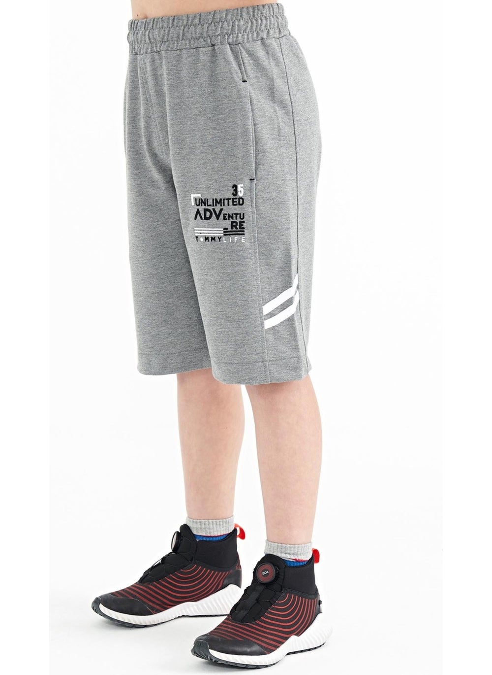Black Embroidery Patterned Lace-Up Standard Pattern Boy Shorts - 11124