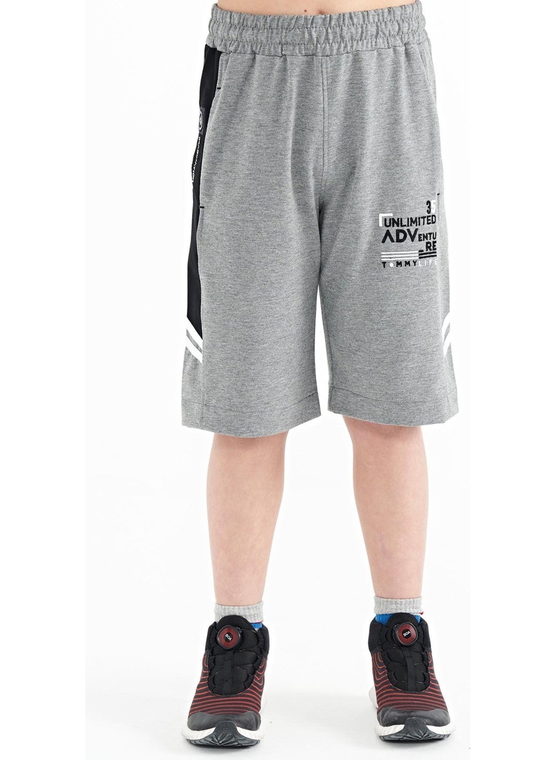 Black Embroidery Patterned Lace-Up Standard Pattern Boy Shorts - 11124