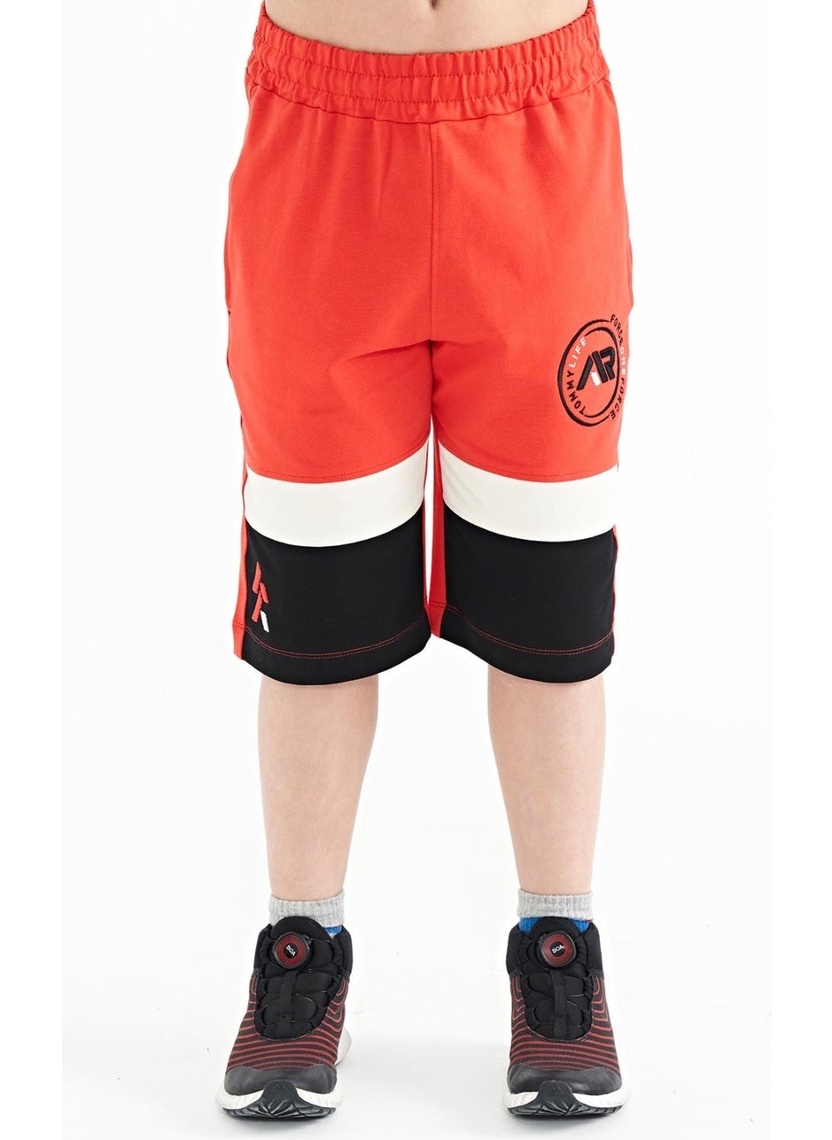 Fiesta Colorful Printed Lace-Up Embroidery Detailed Standard Pattern Boy Shorts - 11129