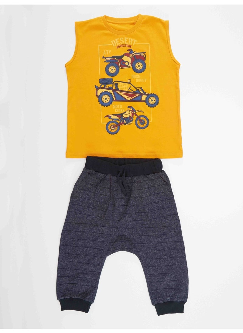Motocross Boy T-shirt Capri Shorts Set