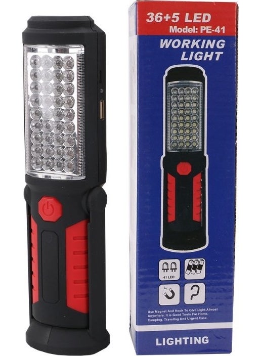 Powermaster Pe-41 36+5 LED 2 Mode Hook Magnet Battery Operated Work Lamp Camping Lighting