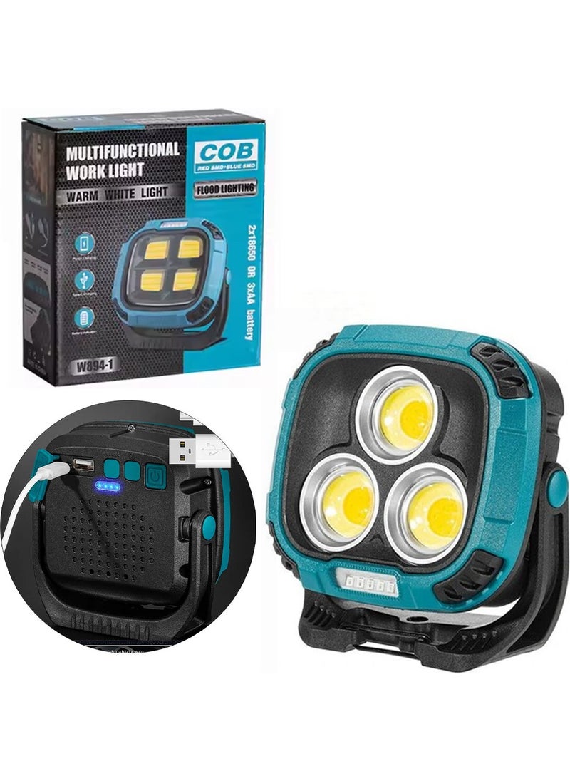 Powermaster MX-W891 7000 Lumel Work Lamp Rechargeable 3 Mode 30 Watt Floodlight Lighting Camping Lamp