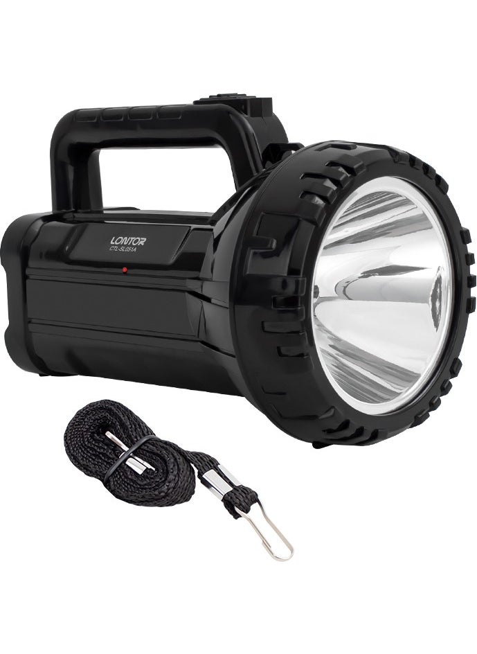 Lontor Two Stage 1 Power LED 5 Watt Rechargeable Flashlight Camping Lamp Searchlight Lighting 7-13 Hours Charging Life