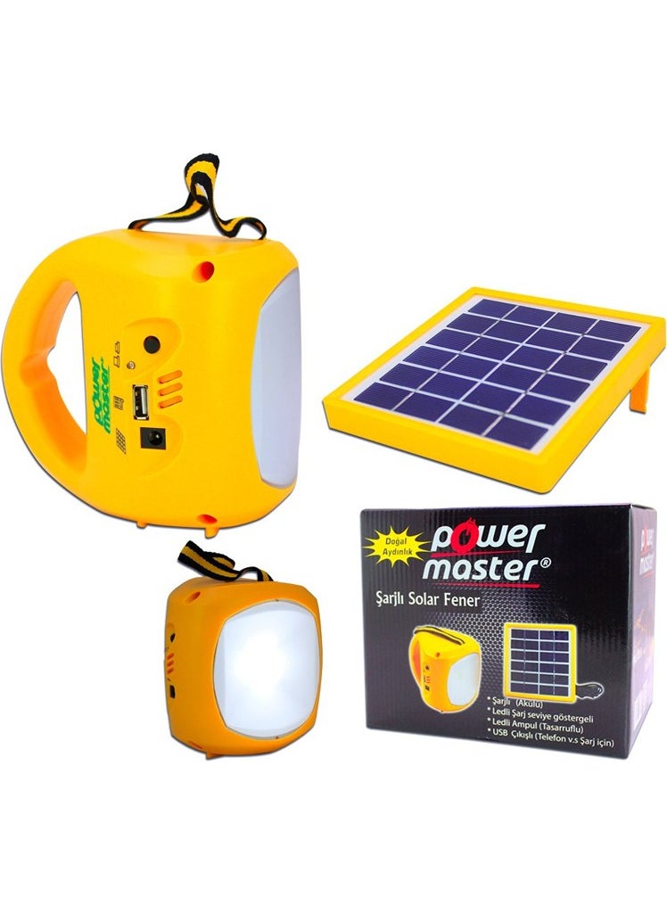Powermaster PM-33399 Portable Rechargeable Solar Searchlight Lighting Set Camping Lighting Searchlight Flashlight