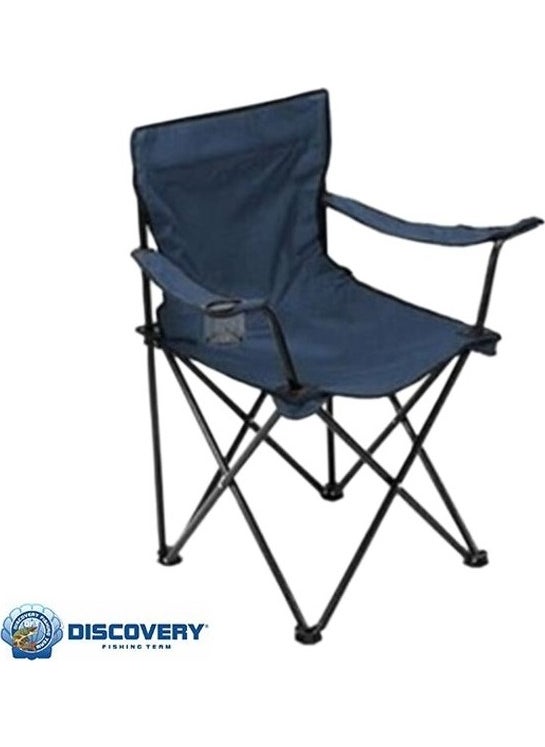 Arm Folding Camping Chair Navy Blue